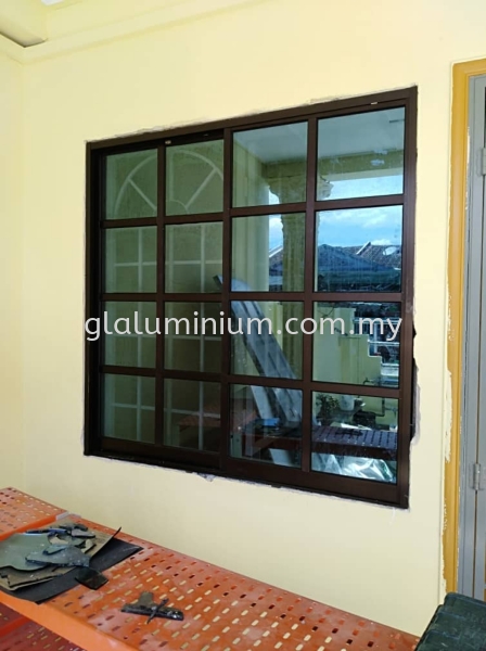 Sliding windows ( MB + Resfrastive Blue glass) @jalan Sri Manja 7, Petaling jaya  Aluminium Sliding Windows Selangor, Malaysia, Kuala Lumpur (KL), Cheras Supplier, Installation, Supply, Supplies | GL GLASS & ALUMINIUM TRADING