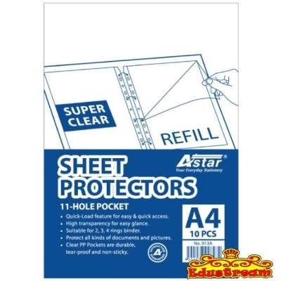 Astar Clear Sheet Protectors A4 10 Pcs