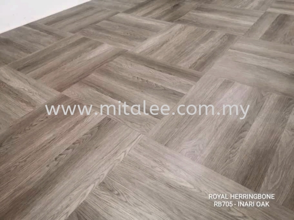 RB705 - INARI OAK Royalbone 4.1mm Spc (Herringbone) SPC Flooring Malaysia, Johor Bahru (JB), Selangor, Kuala Lumpur (KL) Supplier, Supply | Mitalee Carpet & Furnishing Sdn Bhd