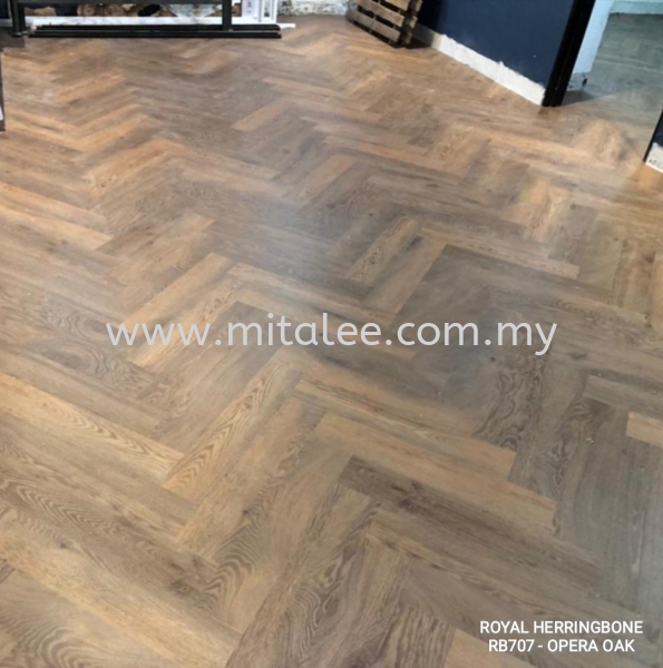 RB707 - OPERA OAK Royalbone 4.1mm Spc (Herringbone) SPC Flooring Malaysia, Johor Bahru (JB), Selangor, Kuala Lumpur (KL) Supplier, Supply | Mitalee Carpet & Furnishing Sdn Bhd