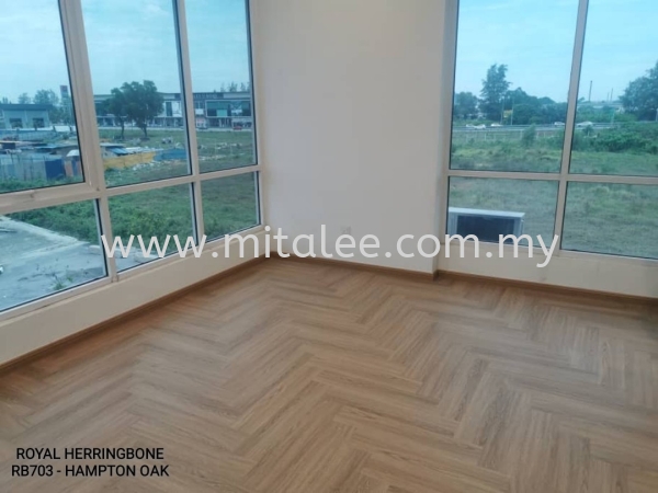 RB703 - HAMPTON OAK Royalbone 4.1mm Spc (Herringbone) SPC Flooring Malaysia, Johor Bahru (JB), Selangor, Kuala Lumpur (KL) Supplier, Supply | Mitalee Carpet & Furnishing Sdn Bhd