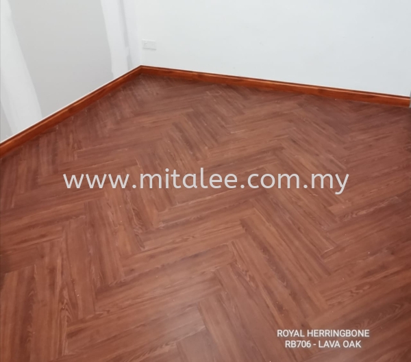 RB706 - LAVA OAK Royalbone 4.1mm Spc (Herringbone) SPC Flooring Malaysia, Johor Bahru (JB), Selangor, Kuala Lumpur (KL) Supplier, Supply | Mitalee Carpet & Furnishing Sdn Bhd