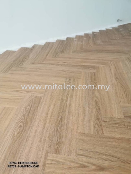 RB703 - HAMPTON OAK Royalbone 4.1mm Spc (Herringbone) SPC Flooring Malaysia, Johor Bahru (JB), Selangor, Kuala Lumpur (KL) Supplier, Supply | Mitalee Carpet & Furnishing Sdn Bhd