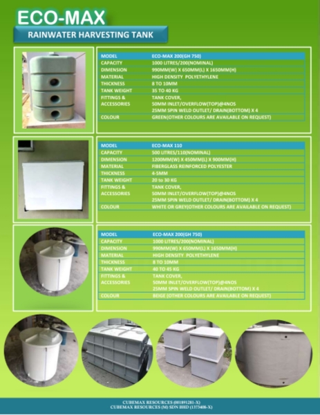 Rainwater Harvesting System RAINWATER HARVESTING SYSTEM Selangor, Malaysia, Kuala Lumpur (KL), Cyberjaya, Sungai Buloh Supplier, Suppliers, Supply, Supplies | Cubemax Resources (M) Sdn Bhd