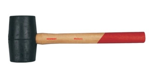 KEN5259160K - 16oz BLACK RUBBER MALLET, HICKORYHANDLE