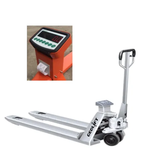 2.5 ton GEOLIFT Stainless Steel Weight Scale Pallet Truck - AC25SS-WSP Series (Germany Hydraulic Pump System