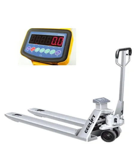 2.5 ton GEOLIFT Stainless Steel Weight Scale Pallet Truck - AC25SS-WS Series (Germany Hydraulic Pump System)