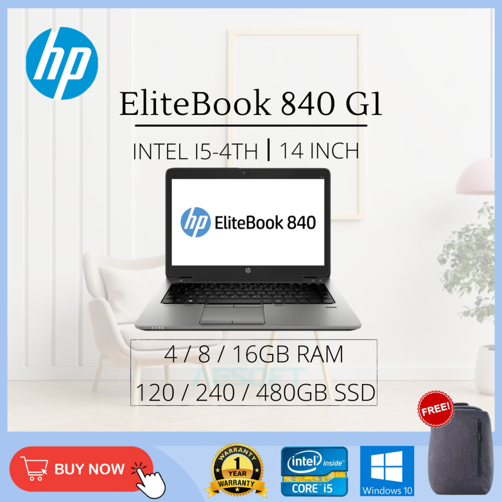 (Refurbished Laptop Grade AAA) HP Elitebook 840 G1 / 14'' / i5-4th 
