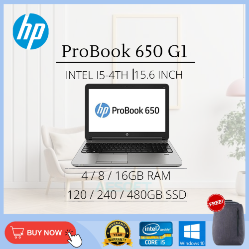 (Refurbished Laptop Grade AAA) HP Elitebook 650 G1 / 15.6'' / i5-4th 