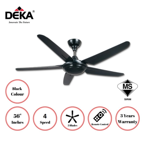 (READY STOCK)2pcs DEKA NEW MODEL 56'' F5X 5 BLADE 4 SPEED CEILING FAN WITH REMOTE