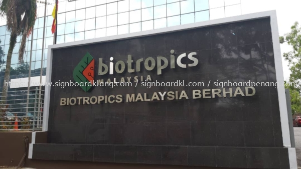 biotropics stainless steel box up 3d lettering logo outdoor signage signboare at klang kuala lumpur shah alam puchong kepong subang kota kemuning STAINLESS STEEL BOX UP LETTERING Klang, Malaysia Supplier, Supply, Manufacturer | Great Sign Advertising (M) Sdn Bhd