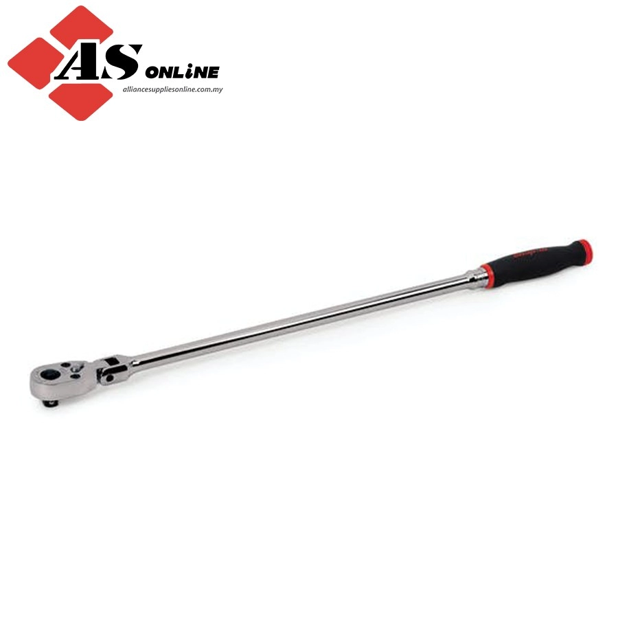 SNAP-ON 1/2" Drive Dual 80 Technology Soft Grip Long Handle Flex-Head Quick-Release Ratchet (Red) / Model: SHRLF80A