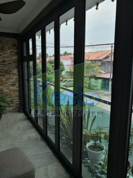  Folding Door With Casement Window Johor Bahru (JB), Tebrau Contractor, Supplier, Supply | Kesto Aluminium System (JB) Sdn Bhd