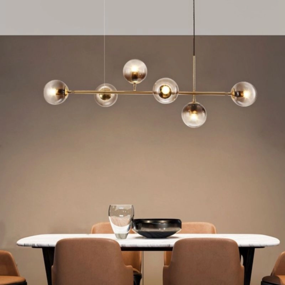 MODERN PENDANT LIGHT  STRAIGHT DINING BAR 6 HEAD -PL-JH-171