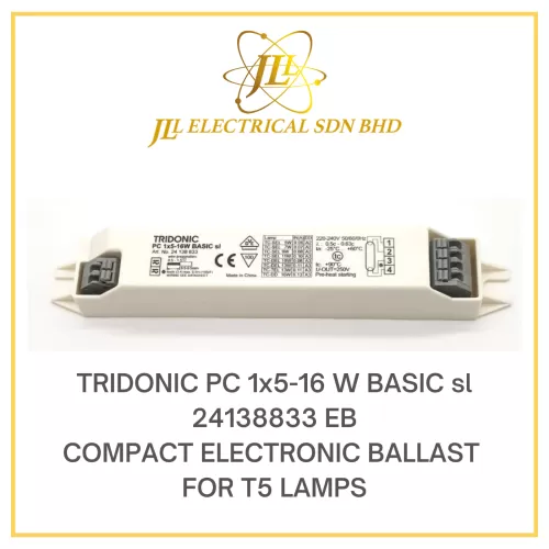TRIDONIC PC 1x5-16W BASIC SL EB 24138833 COMPACT ELECTRONIC BALLAST FOR T5 LAMPS