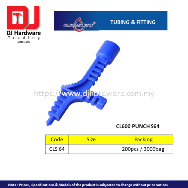 CL WATERWARE TUBING & FITTING CL600 PUNCH S64 CLS64 (CL) GARDEN AGRICULTURE ACCESSORY HAND TOOLS TOOLS & EQUIPMENTS Selangor, Malaysia, Kuala Lumpur (KL), Sungai Buloh Supplier, Suppliers, Supply, Supplies | DJ Hardware Trading (M) Sdn Bhd