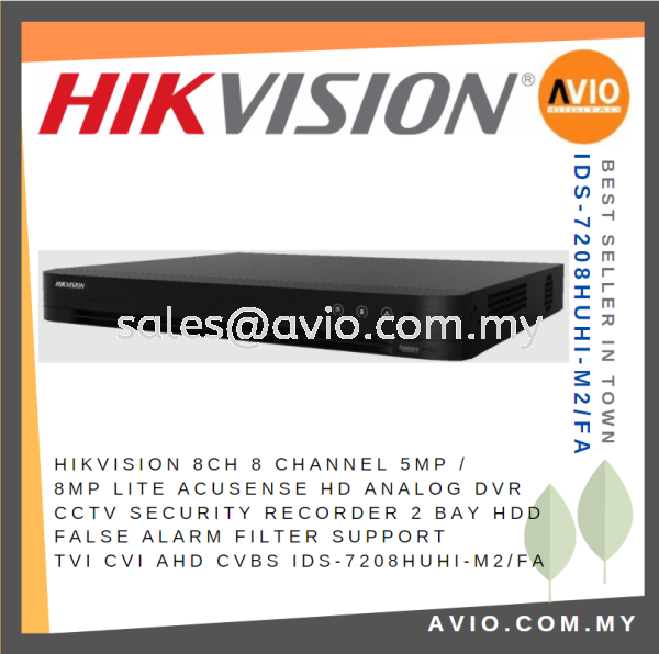 Hikvision 8ch 8 Channel 5MP / 8MP Lite Acusense Analog DVR CCTV Security Recorder 2 Bay HDD TVI CVI  DVR ANALOG RECORDER HIKVISION Johor Bahru (JB), Kempas, Johor Jaya Supplier, Suppliers, Supply, Supplies | Avio Digital