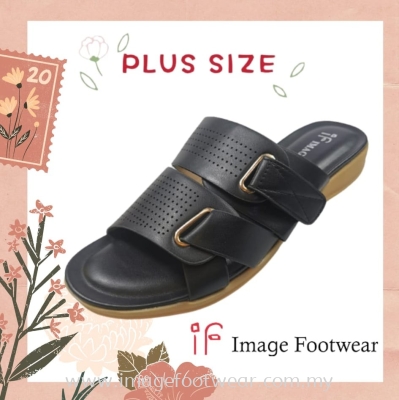 PlusSize Women Flat Slipper- PS-6231-8 BLACK Colour