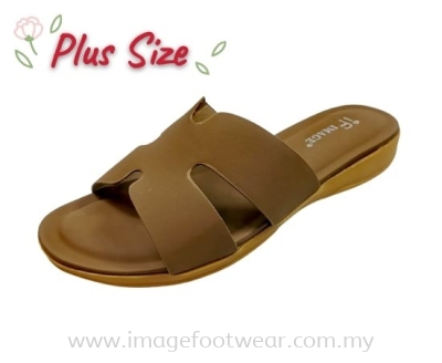 PlusSize Women Flat Slipper- PS-6231-28 KHAKI Colour
