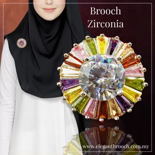 Elegant Brooch 1pc [FREE BOX] Exclusive Jewellry Cubic Zirconia Brooch Bahu Kerongsang Pin Tudung  Muslimah-CZ718