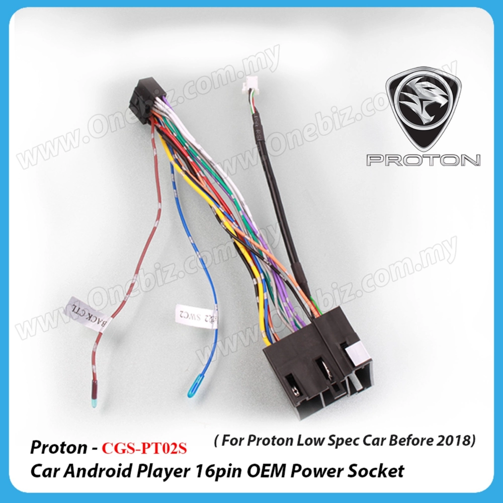 Proton OEM Power Socket - Car Android Player 16 PIN OEM Power Socket with Steering Control - CGS-PT02S