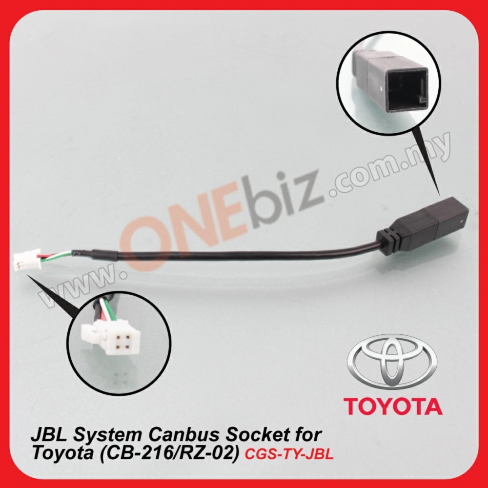 JBL System Canbus Socket for Toyota (CB-216/RZ-02) - CGS-TY-JBL