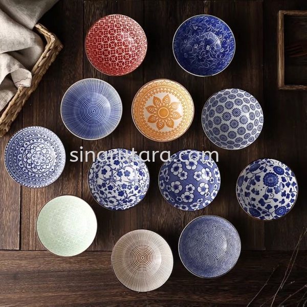 HX60001 4.75" Mangkuk Bowl Japanese Blue Line Ceramic Kedah, Malaysia, Lunas Supplier, Suppliers, Supply, Supplies | TH Sinar Utara Trading