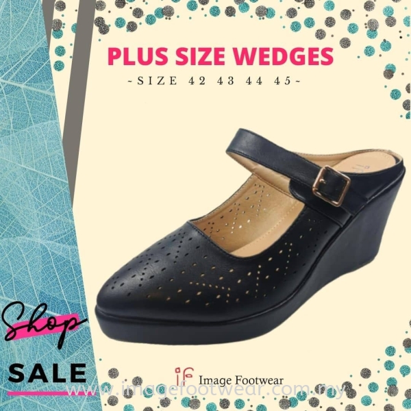 PlusSize Women 2.5 inch Wedges -PS-2023-4- BLACK Colour Plus Size Shoes Malaysia, Selangor, Kuala Lumpur (KL) Retailer | IMAGE FOOTWEAR COLLECTION SDN BHD