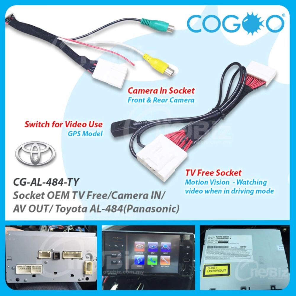 Socket OEM TV Free / Camera IN / AV OUT / Toyota AL-484 (Panasonic) - CG-AL-484-TY
