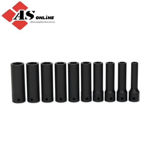 SNAP-ON 10 pc 1/2" Drive 6-Point Metric Flank Drive Deep Impact Socket Set (10-19 mm) / Model: 310SIMMYA