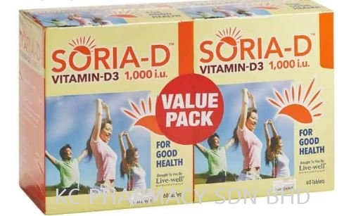 SORIA-D Vitamin D3 TWIN PACK (60's)