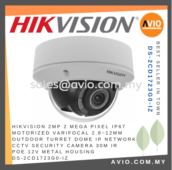 Hikvision 2MP 2 Mega Pixel IP67 Motorized Varifocal Dome IP Network CCTV Security Camera 30m POE Metal DS-2CD1723G0-IZ IPC NETWORK CAMERA HIKVISION Johor Bahru (JB), Kempas, Johor Jaya Supplier, Suppliers, Supply, Supplies | Avio Digital