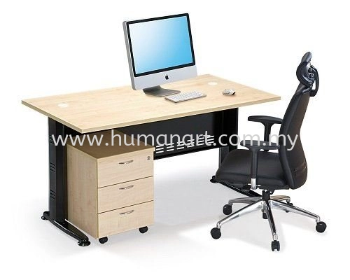 QAMAR RECTANGULAR OFFICE TABLE WITH MOBILE PEDESTAL 3D QT 128 -Q-YM 3 - Ampang Point | Imbi | Pudu