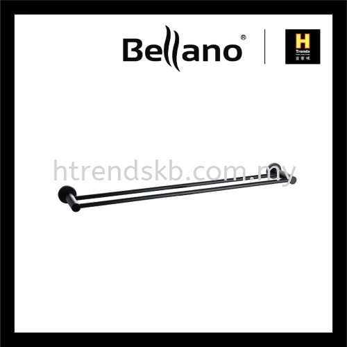 Bellano Double Towel Bar (Black) BLN7202BKSS