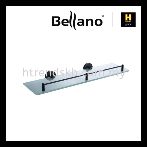 Bellano 50cm Glass Shelf (Black)