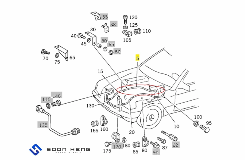 Mercedes-Benz with Gearbox 722.4 - Transmission to Oil Cooler Pipe (Original MB)