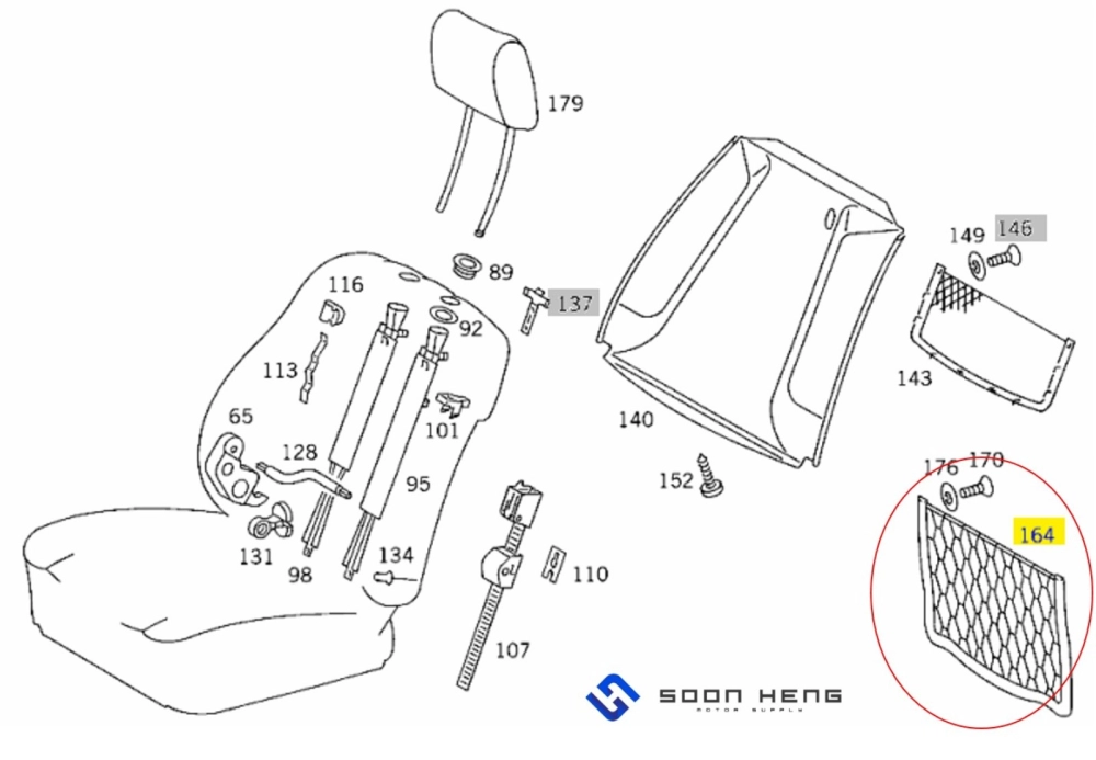 Mercedes-Benz W126 - Luggage Net (Original MB)