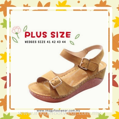 PlusSize Women 2 inch Sandals- PS-880-2 TAN Colour