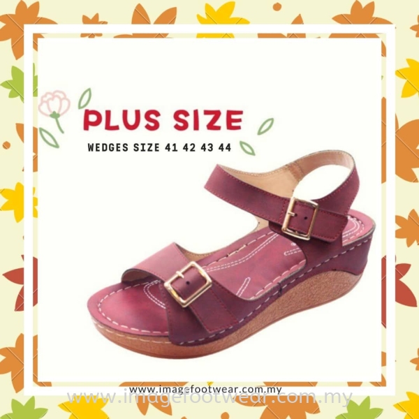 PlusSize Women 2 inch Sandals- PS-880-2 MAROON Colour Plus Size Shoes Malaysia, Selangor, Kuala Lumpur (KL) Retailer | IMAGE FOOTWEAR COLLECTION SDN BHD