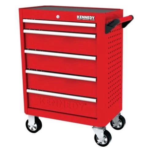 KEN5942120K - RED-28" 5 DRAWER ROLLER CABINET