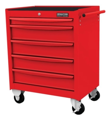 SEN5941550K - RED-27" 5 DRAWER ROLLER CABINET