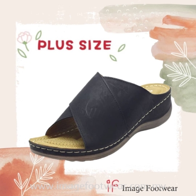 Plus Size Comfort Slipper -PS 818-56- BLACK Colour