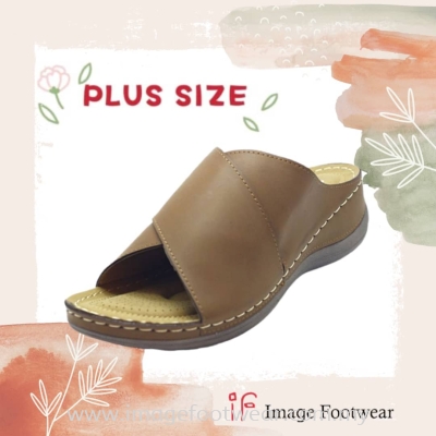 Plus Size Comfort Slipper -PS 818-56- KHAKI Colour