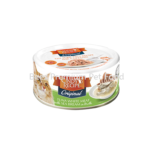 Cindy's Recipe Originals Tuna White Meat with Sea Bream in Broth 80g Cindy's Recipe Non Prescription Cat Food Selangor, Malaysia, Kuala Lumpur (KL), Petaling Jaya (PJ) Supplier, Suppliers, Supply, Supplies | Bees Pets Global Supply Sdn. Bhd.