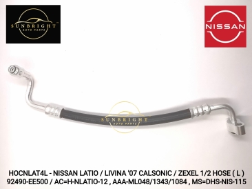 HOCNLAT4L - NISSAN LATIO / LIVINA '07 CALSONIC / ZEXEL 1/2 HOSE ( L ) 92490-EE500 / AC=H-NLATIO-12 ,