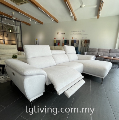 CAZONE L SHAPE 3 SEATER SOFA WITH SINGLE INCLINER (MOTORISED)