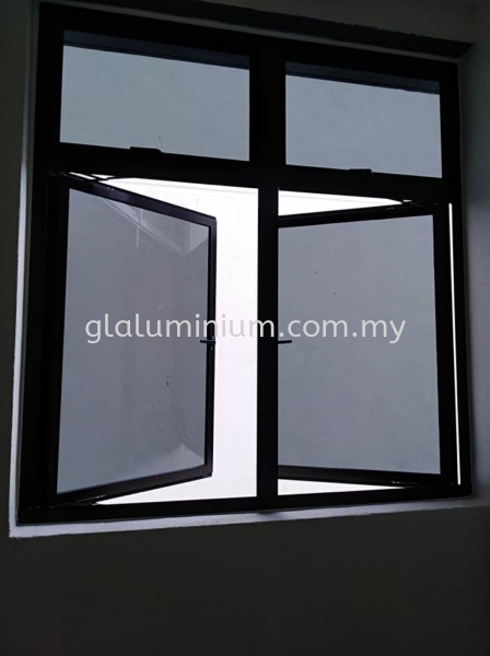 casment windows + Above top hung (Mb+dark glass) @Prima Two Cyberjaya Apartment, Cyberjaya  Aluminium Casement Windows  Selangor, Malaysia, Kuala Lumpur (KL), Cheras Supplier, Installation, Supply, Supplies | GL GLASS & ALUMINIUM TRADING