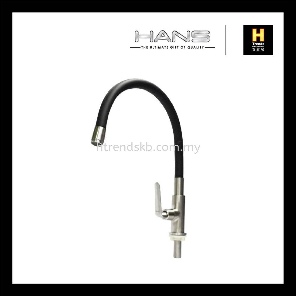 Hans Single Black Flexi Spout Sink Tap HPST36180