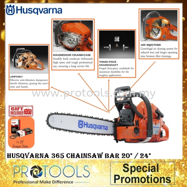 Husqvarna 365 Chainsaw Bar 20" / 24" OUTDOOR EQUIPMENT Johor Bahru (JB), Malaysia, Senai Supplier, Suppliers, Supply, Supplies | Protools Hardware Sdn Bhd