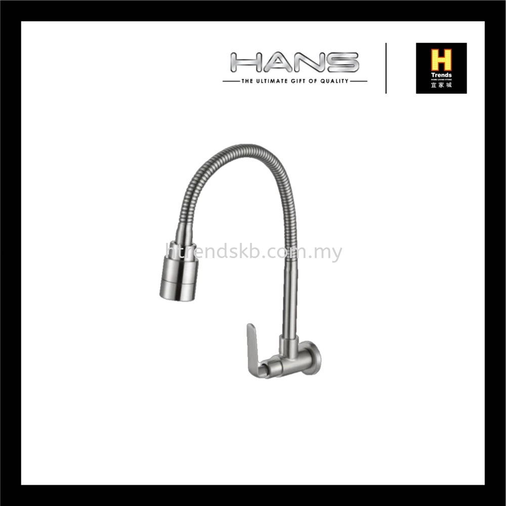 Hans Single Dual Spray Flexi Spout Wall Sink Tap HWST36350